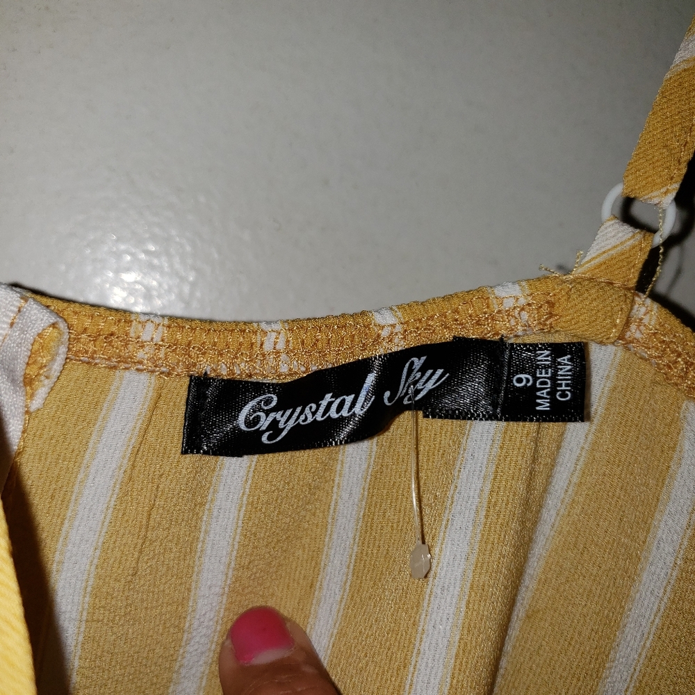 Yellow & White Pinstripe - •Crystal Sky•| Jumpsuit - Picture 2 of 8